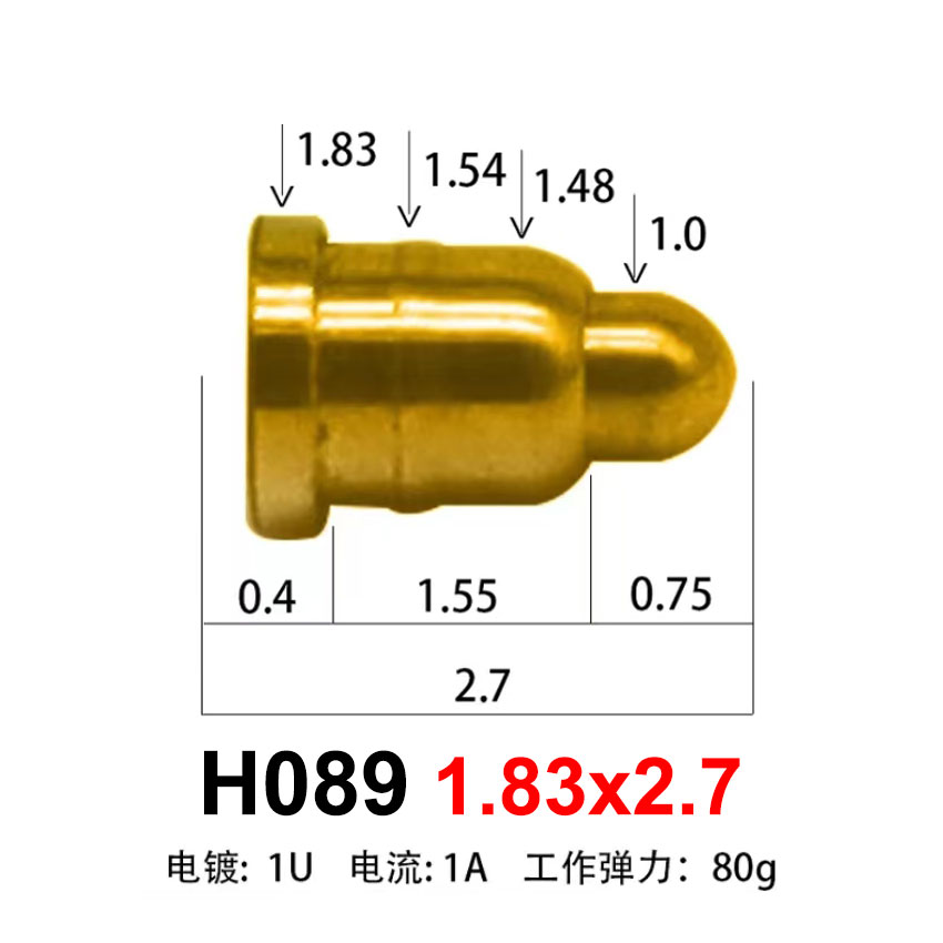 Cltgxdd 1PCS Pogo Pin Connector Pogopin Spring Loaded Contact SMD Needle PCB High Current Charging Conductive Test Probe: Orange