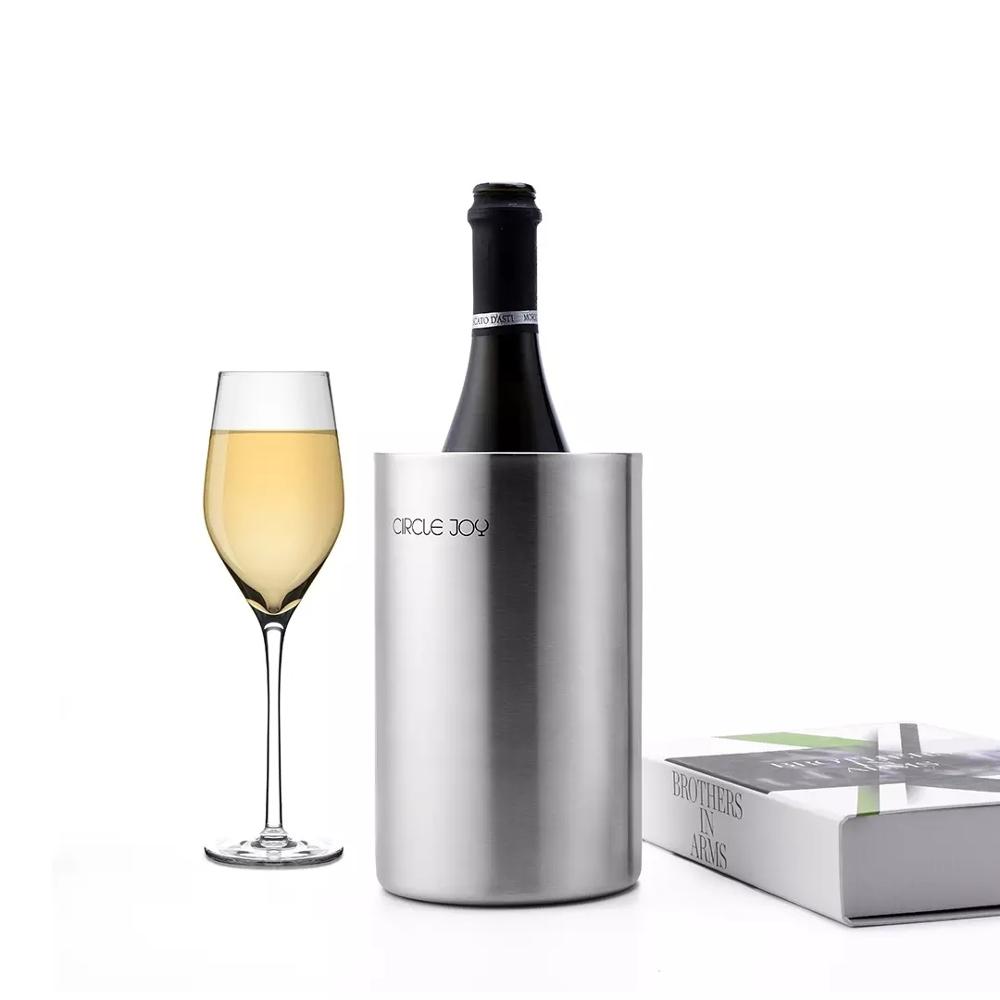 CIRCLE JOY Stainless Steel Double Ice Bucket Efficient Insulation Mini Ice Bucket Chilling for Whiskey Wine Cold Longer Ice Pail