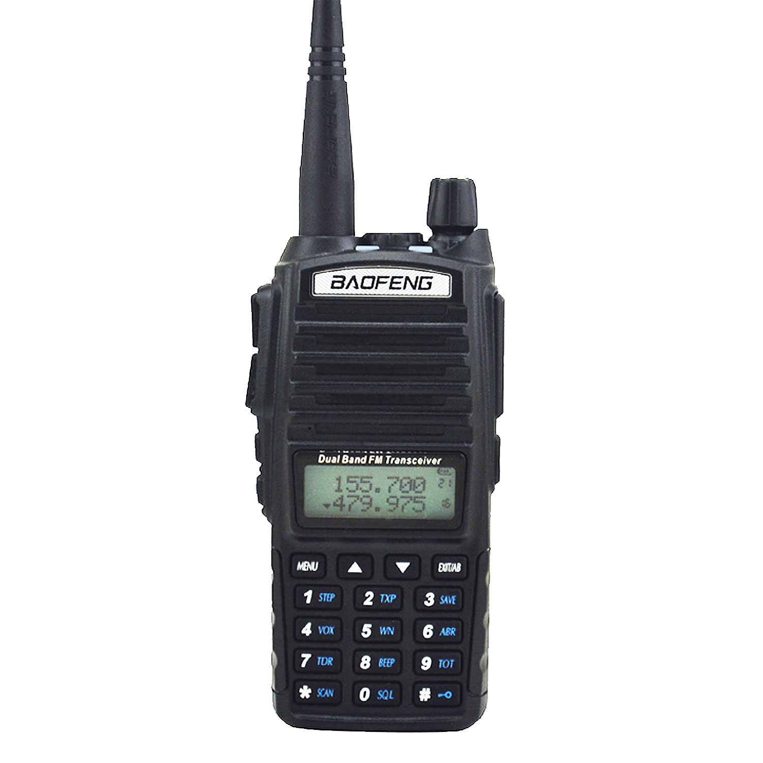 Baofeng-rádio portátil em dois sentidos com fone de ouvido, UV-82 Walkie Talkie, UHF 400-520MHz, VHF, 136-174MHz, 5W, Dual Band, Dual PTT Switch, FM: Preto
