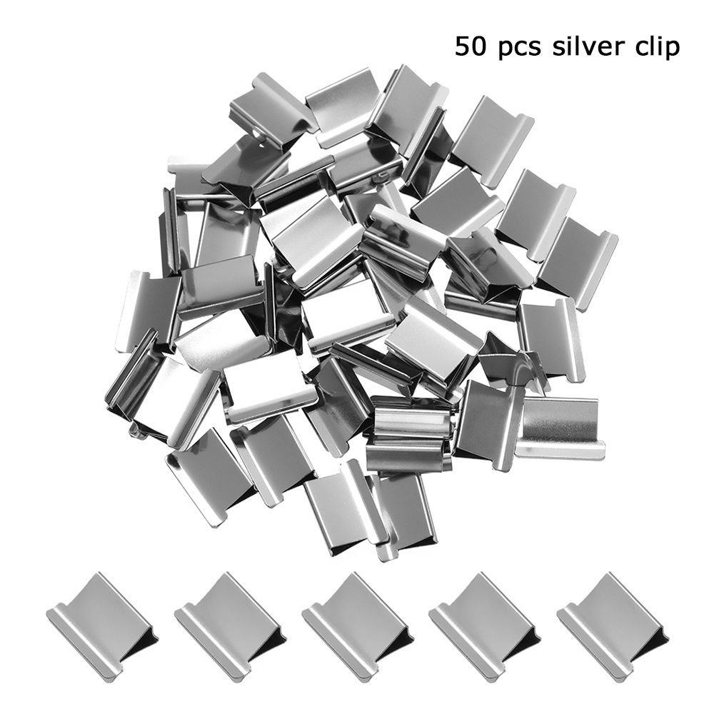 Push Clip Stapler Staple Remover Binder Push Clamp Tape Dispenser Paper Clips Office Supplies Set Desktop Stapler Office: 50 pcs silver clip