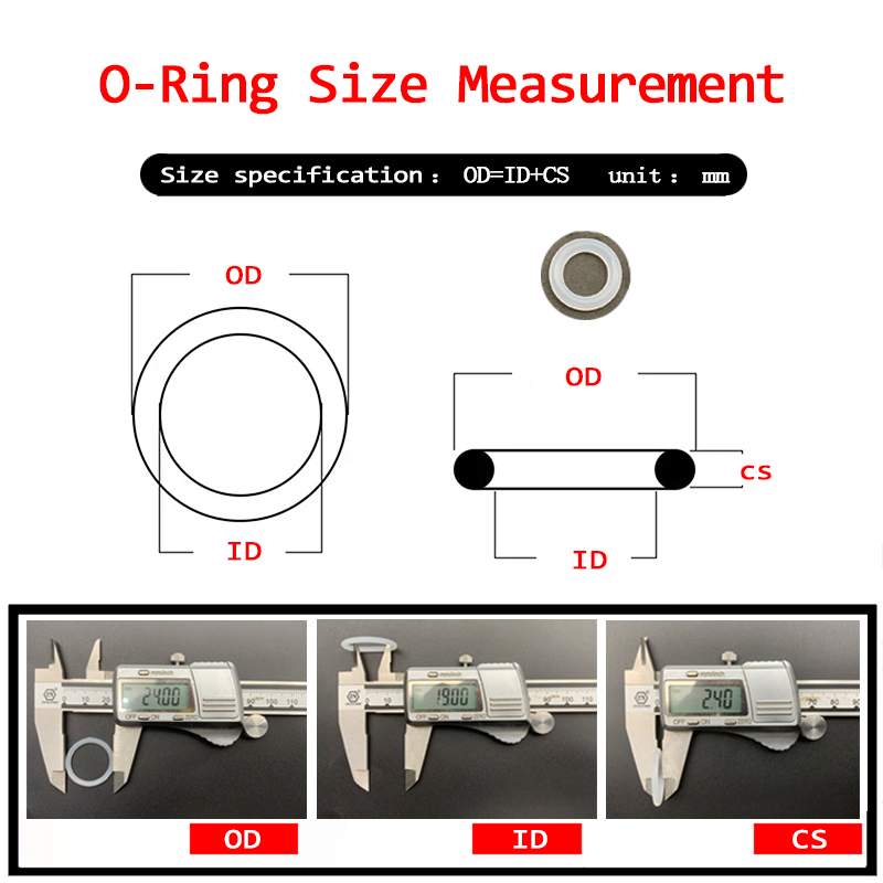 50pcs NBR O Ring Seal Gasket Thickness CS 1.2mm ID 1.2-26MM Nitrile Butadiene Rubber Spacer Oil Resistance Washer Round Shape