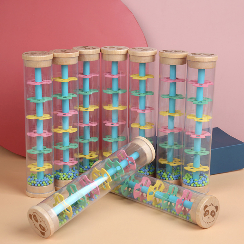 Juguete musical de lluvia para niños, Bola de tubo de sonido, reloj de arena, instrumento de percusión, educativo para bebé, juguete de sonido