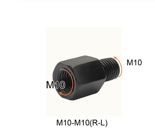 Motorcycle Scooter Black Mirror Adapter M10 M8 10MM 8MM Rearview Mirrors Adapters Right Left Hand Thread Conversion Bolt Screws: M10-M10(R-L)