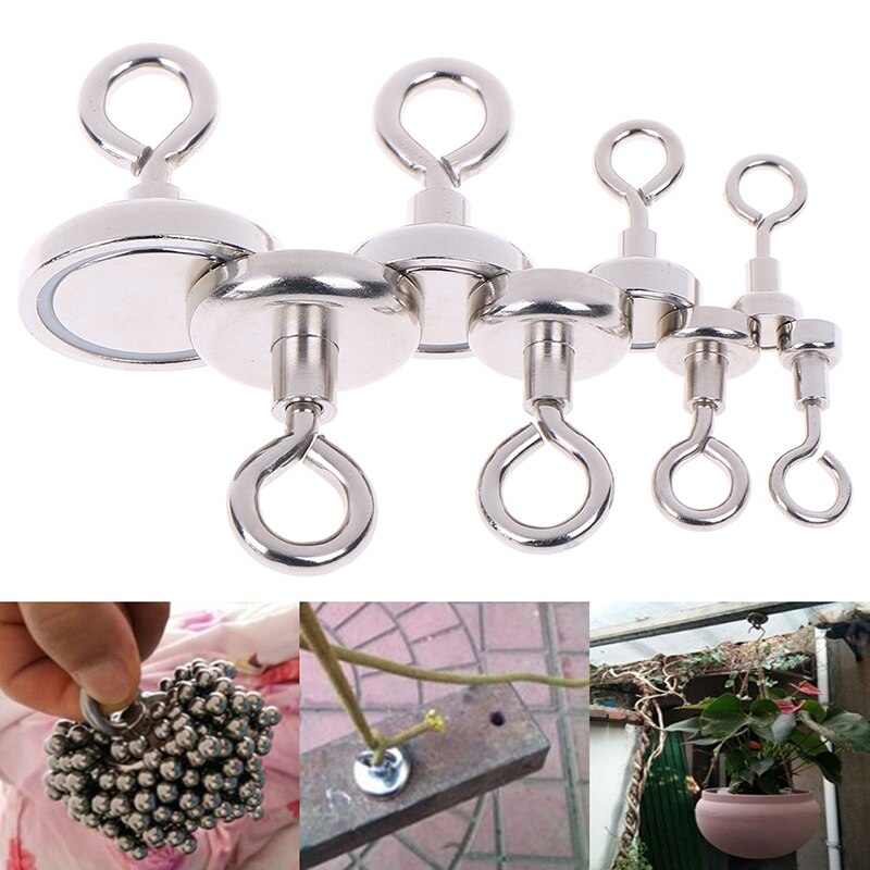 1 Pc Round Strong Neodymium Magnet Round Pulling Force River Fishing Magnetic Hooks