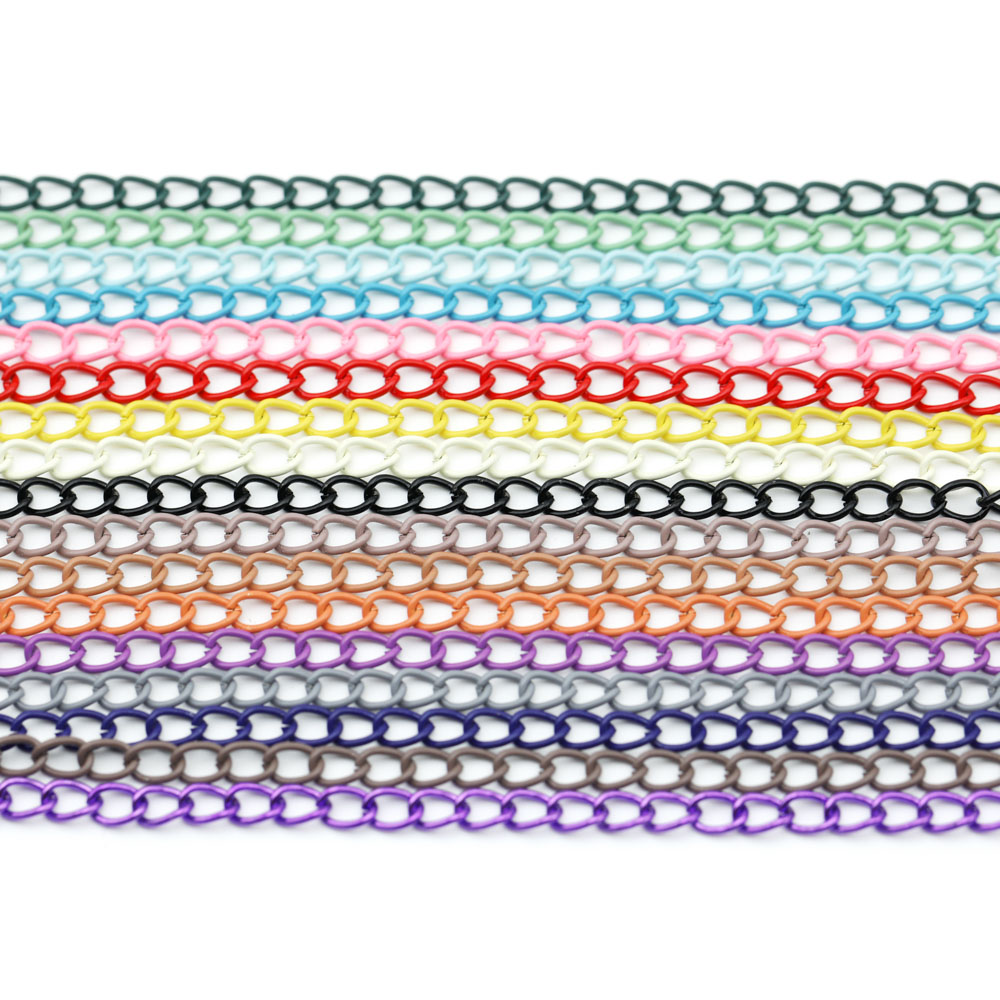 2 m/lot łańcuszki metalowe kolorowe łączenie łańcucha połączenie łańcucha rozszerzenie łańcucha dla DIY komponenty do wyrobu biżuterii styl boho