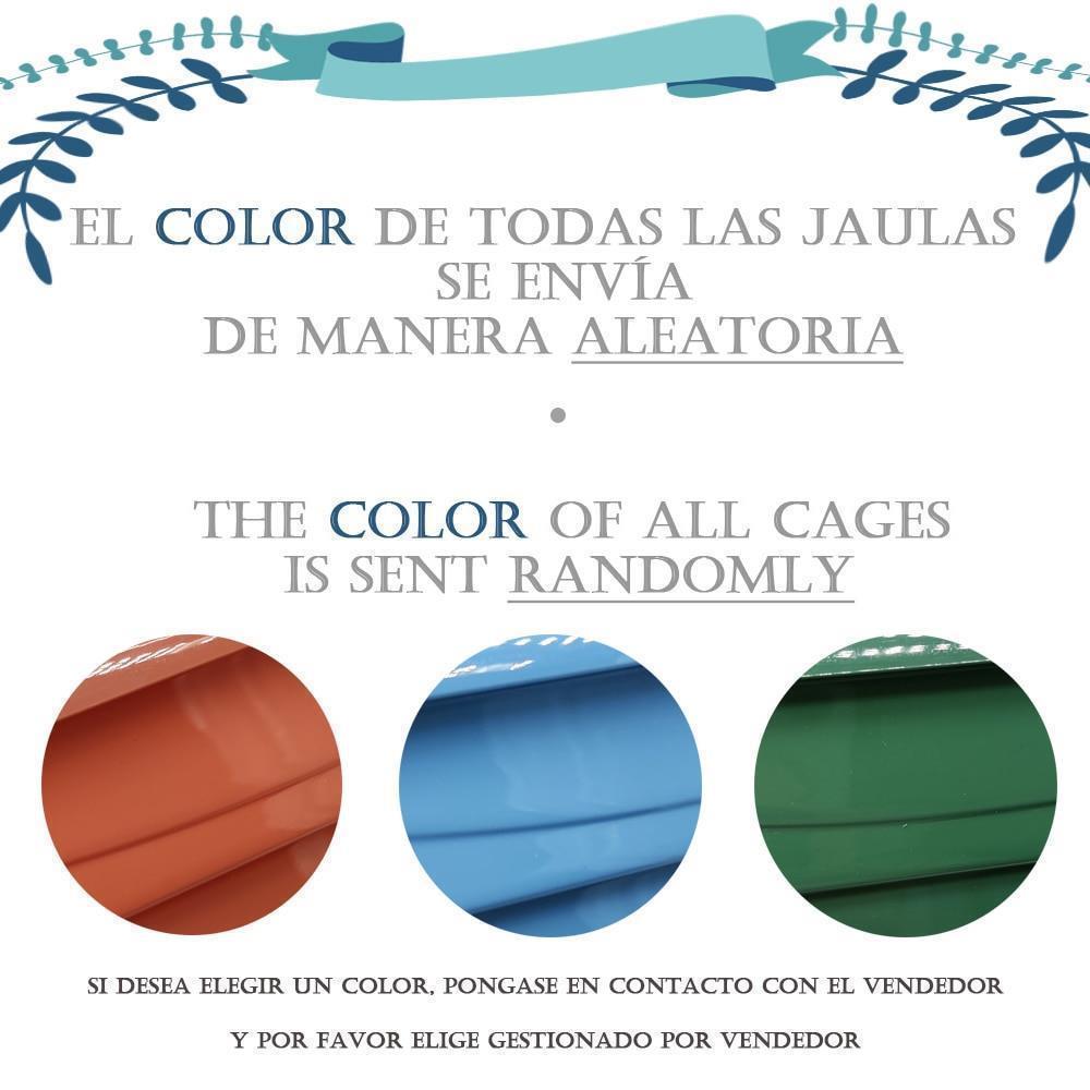 BPS Jaula Loro Metal para Pájaros Jaula Grande con Comedero Bebedero Saltador Cubeta Color envia al Azar 42 x 30.5 x 57 cm