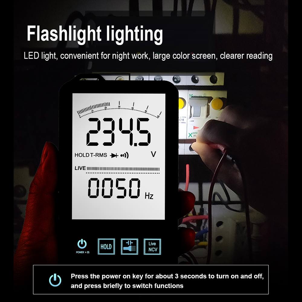 Mustool 8136 Touch Screen Digital Multimeter 6000 Counts Digital Profesional Multimeter Tester AC DC Voltmeter Analogue Tester