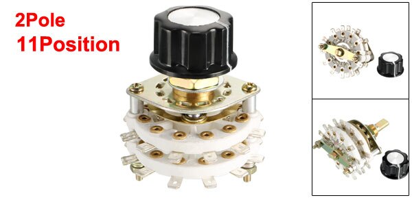 uxcell 1/4pcs Rotary Switch Selector 2 Pole 3/4/5/6/8/9/10/11 Position Selectable 1-2 Deck Band Channel Easily Turned