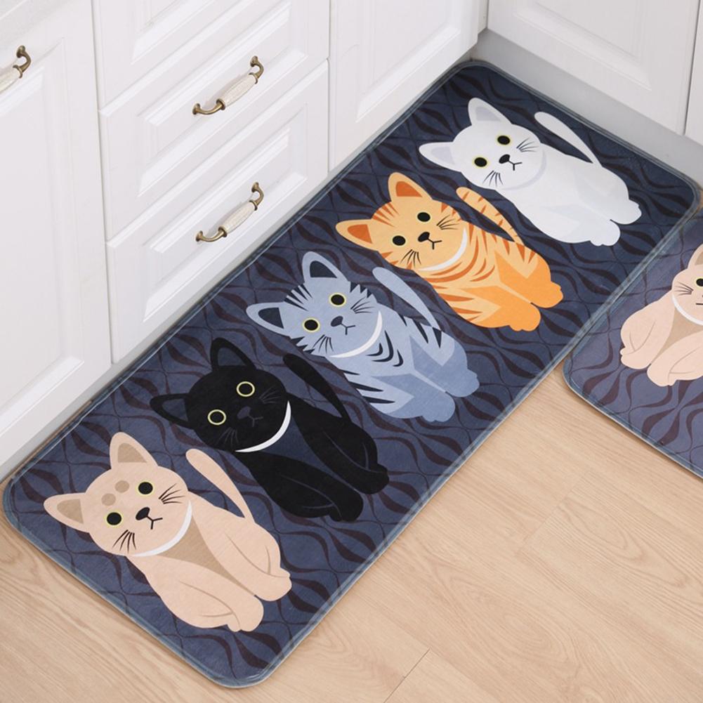 Kat køkken gulvmåtte skridsikker tape velkomst gulvmåtter tæpper til køkken kat trykt badeværelse tæppe dørmåtte stue
