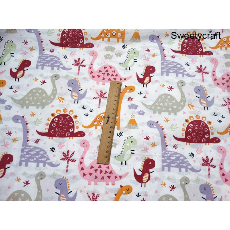 160*100Cm 100% Katoen Stof Gedrukt Dinosaurus Katoen Twill Quilten Doek Voor Diy Naaien Kids Bed Patchwork Doek sheet Stof