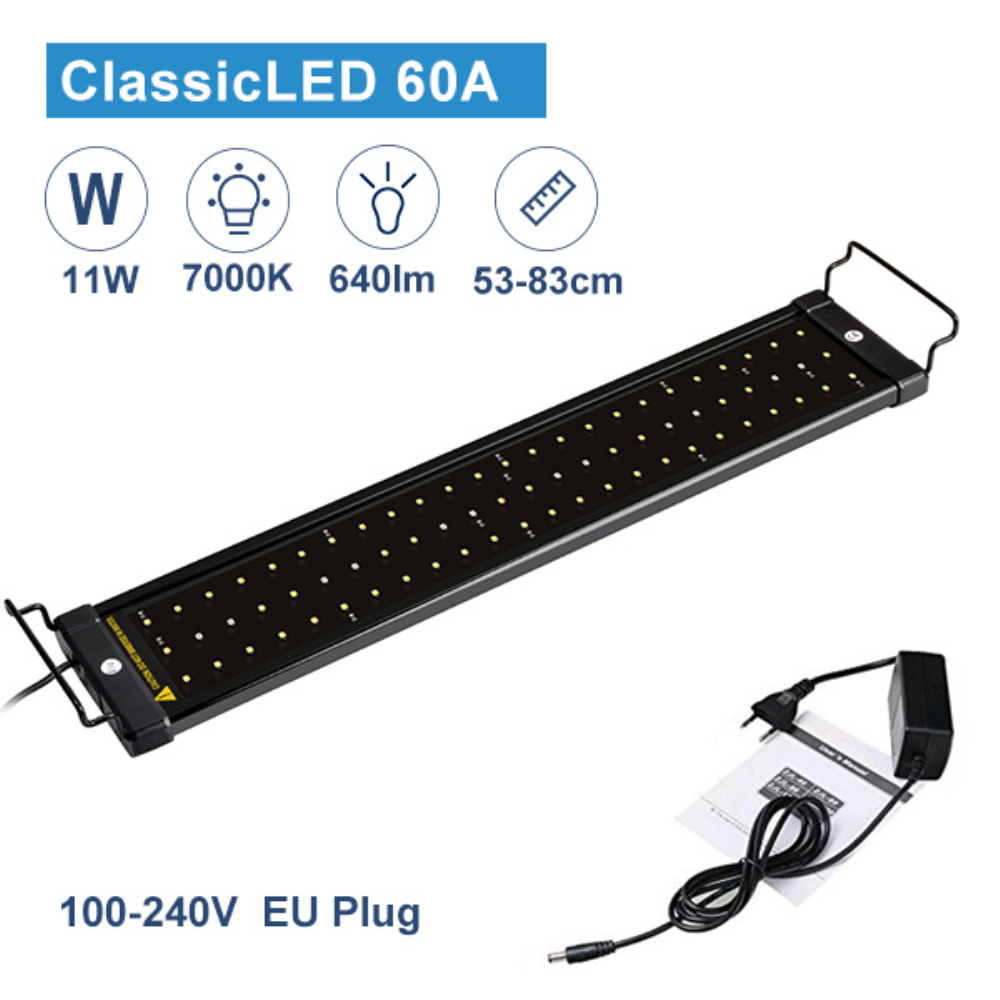 Nicrew Aquarium Led Verlichting Aquarium Licht Lamp Met Uitschuifbare Clip On Lamp Beugels 90 Wit &amp; 18 Blauw Leds past Voor Aquarium