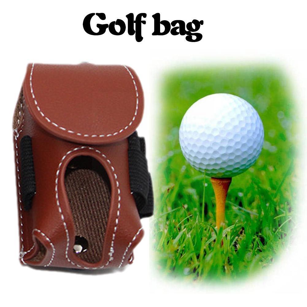 Mini Pocket Leather Golf Ball Storage Pouch Portable Bag Container Holder Waist Waist Golf Mini Storage Golf Bag Ball E3G3