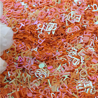 6mm bokstäver karaktär lösa paljetter för pyssel glitter pailletter scrapbooking paljetter konfetti nail arts dekoration diy 20g: Ab orange / 10g