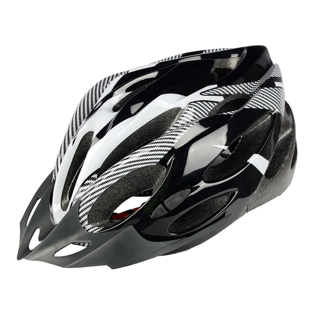 Cykelcykelbeskyttende hjelm integreret støbning cykel sikkerhedshjelm ydre skal med slagabsorberende skumhoveddæksel #45: Sort