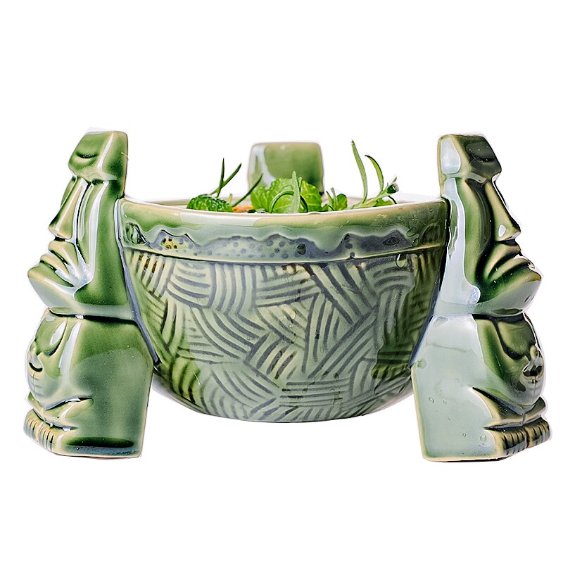 Ceramic Punch Bowl Tiki Bowl Waikiki Bowl Tiki Mug: Green