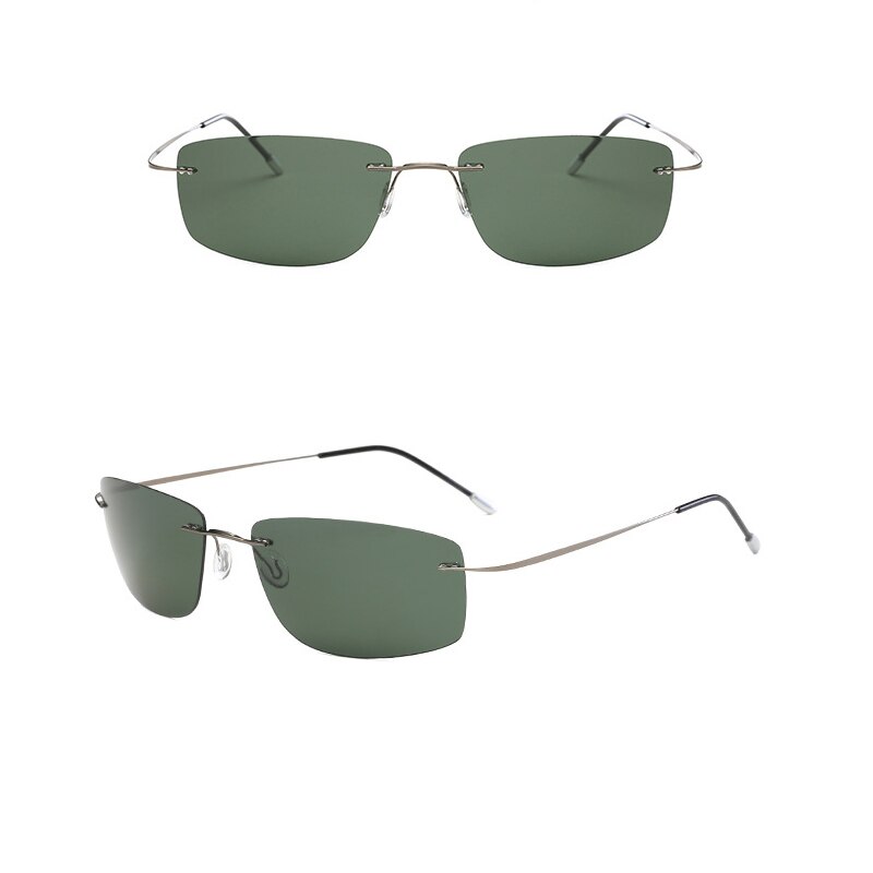 Frameless Pure Titanium Ultra Light Anti Fatigue Driving Mirror Polarized Sunglasses Sunshade I Key Buy