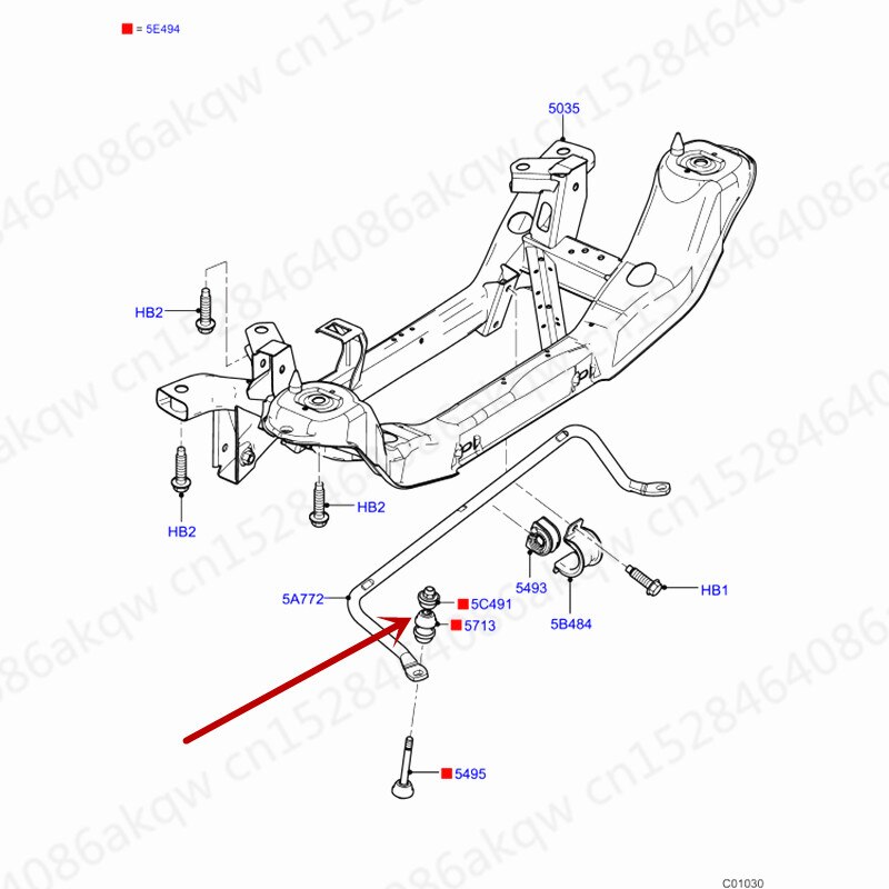Balance bar 2009Fo rdF oc us2009 Rear axle stabilizer Rear suspension balance bar ball cushion rubber Rear parallel rod head