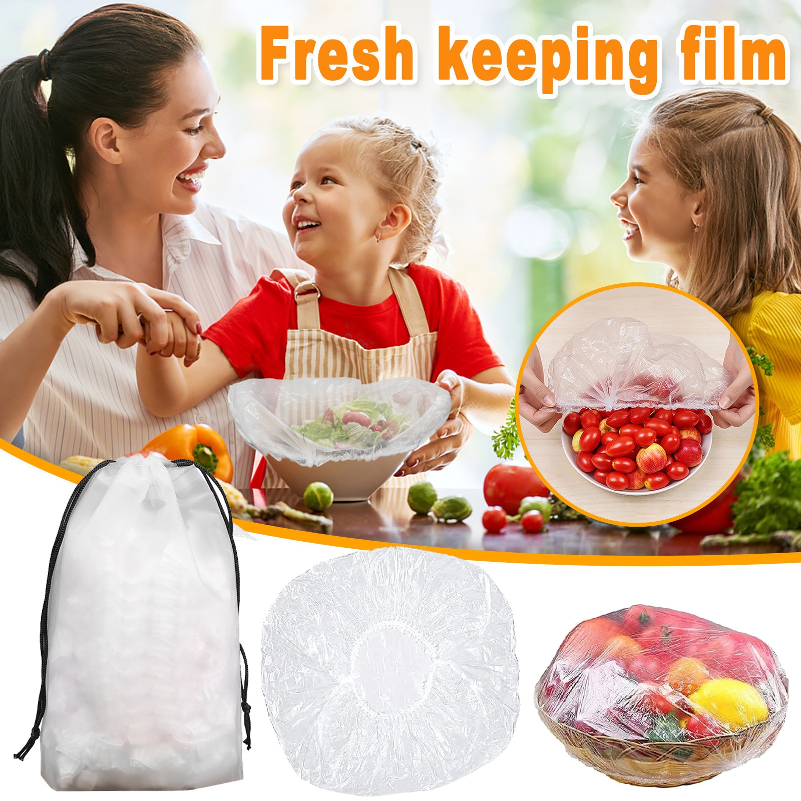 Reusable Food Storage Covers Bags For Bowls Stretch Adjustable Universal Food Fresh-Keeping Bags Kitchen Necessaire