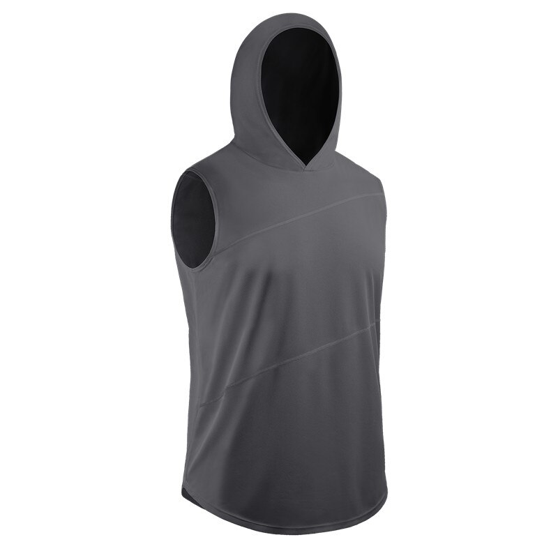 Hurtigtørrende t-shirt herre udendørs sport åndbar hætteløs ærmeløs t-shirt herre gym løbe t-shirt  b5036