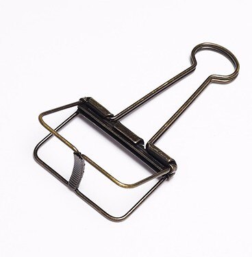 6 stuks/pak schattige 50mm bindklemmen metalen klembordklem met beschermende plastic hoek paperclips kantoorklemmen: Bronzen