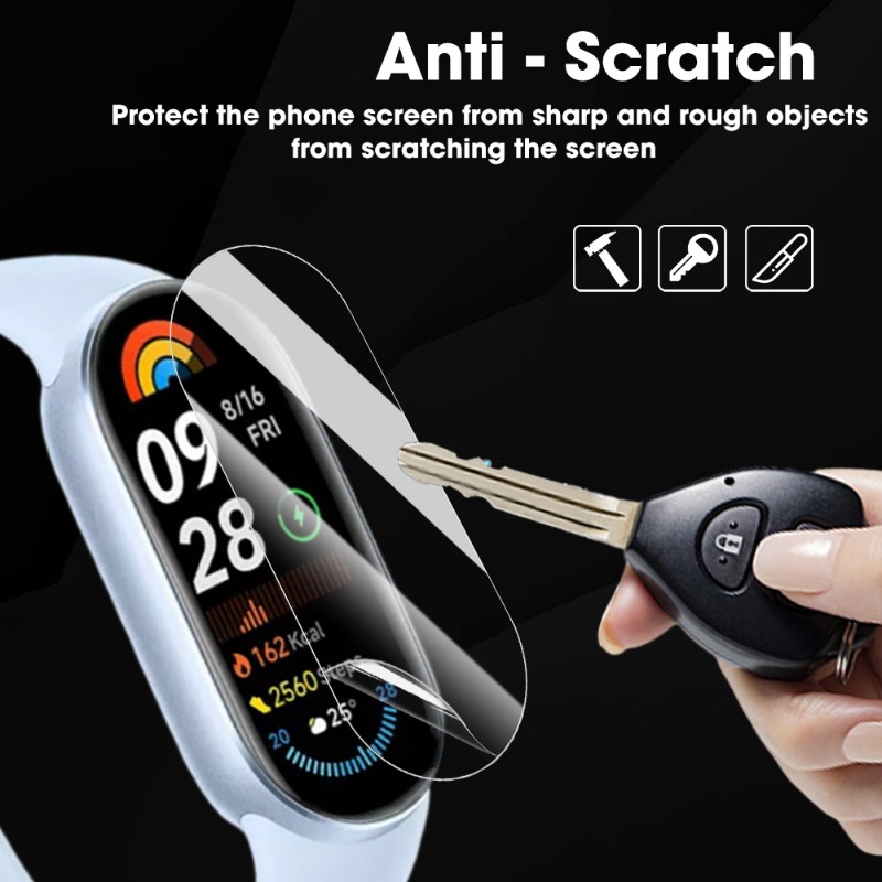 10–5 Stück Smartwatch-Hydrogel-Folie für Xiaomi Mi Band 9, weiche TPU-Displayschutzfolien mit vollständiger Abdeckung für Miband 9 HD klar Startseite-Folien