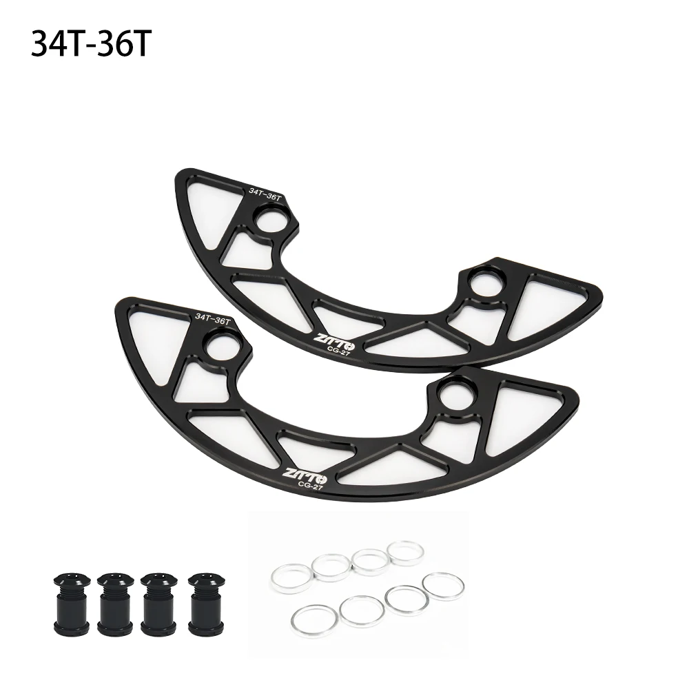 Protector de plato ZTTO MTB 104BCD 30/32/34/36/38/40T CNC cubierta protectora de plato y pernos cubierta protectora de rueda de cadena de bicicleta: Rojo