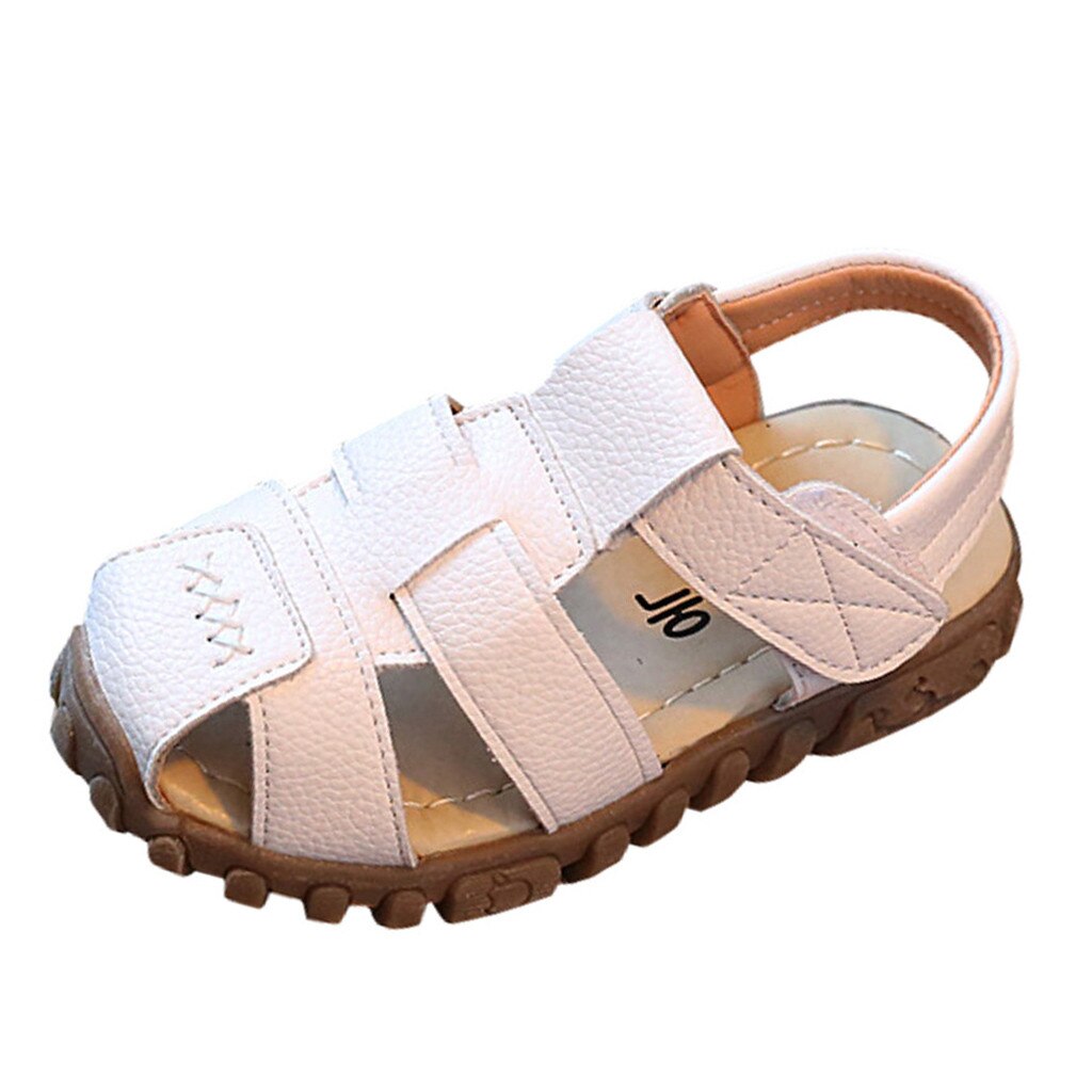LONSANT Baby Sandals Toddler Kids leather hollow first walker shoes Boys Girls Summer Casual Sneaker soft sole Sandals: WH / 25