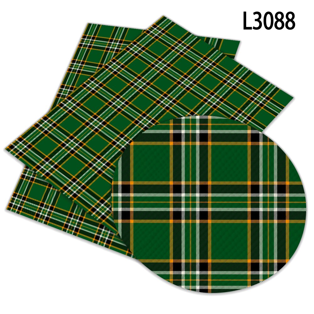 red Lattice Check Pattern Faux Leather Printed A4 22x30cm for Crafts Synthetic Leather ornamanets: L3088