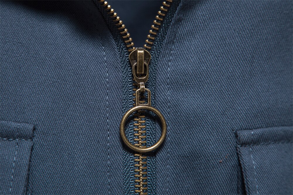 AIOPESON Spring 100% Cotton Hooded Thin Jacket for Men Long Sleeve Pocket Slim Fit Retro Zipper Mens Shirts Outwear Men Clothing