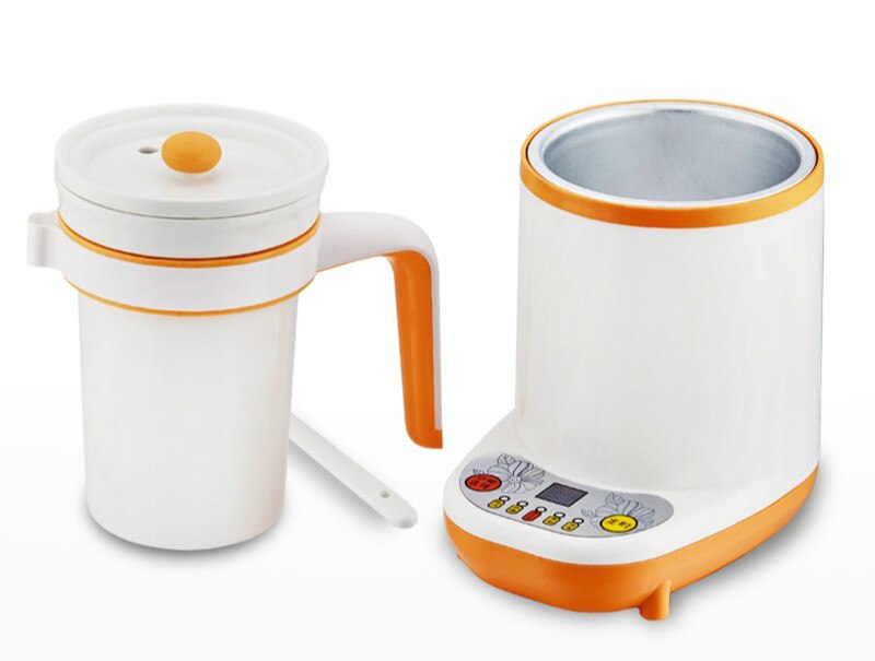 220 V 90 Watt 600 ml Keramik Liner und deckel Mini Gesundheit Tasse schmortopf Isolierung funktion Kleine kochtopf mit löffel 15x18 cm