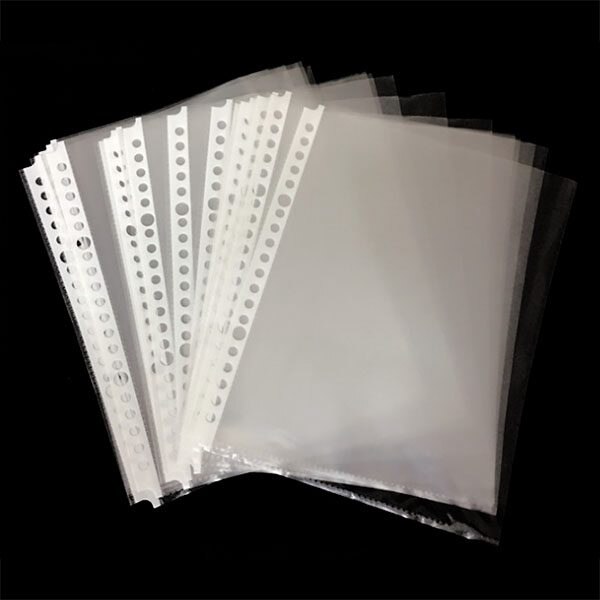 Paquet de 200 A5 poches perforées transparentes-plastique Poly dossiers dossiers étudiants