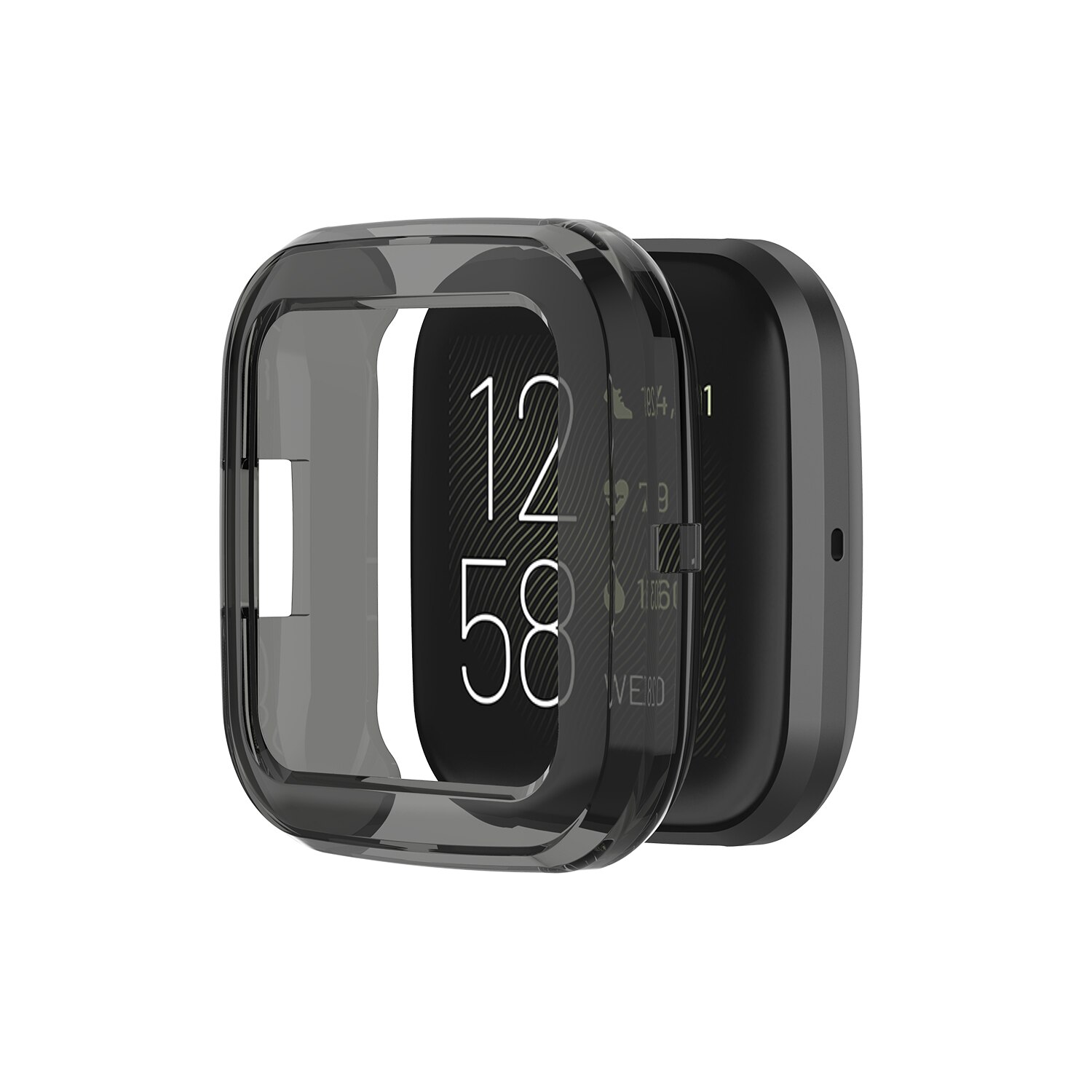 Coque de protection Ultra-mince pour Fitbit Versa 2, coque de protection pour Fitbit Versa2, accessoires de montre intelligente en TPU souple: Black
