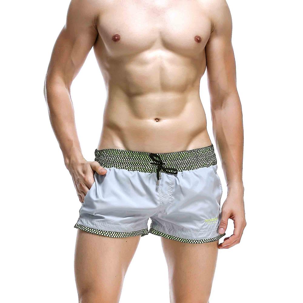 Seobean Mannen Strand Broek Comfortabel Ademend Letters Strepen Stiksels Strand Shorts: 2 / M