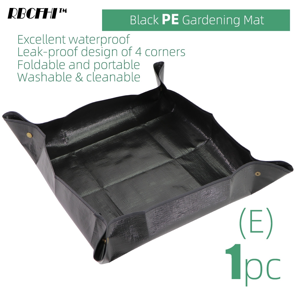 Planten Mat Pvc Pe Tuinieren Verpotten Mat Vierkante Waterdichte Opvouwbare Transplanteren Tarp Bloem Oppotten Pad Indoor Verwijdering Bodem: Black - PE / 100x100cm