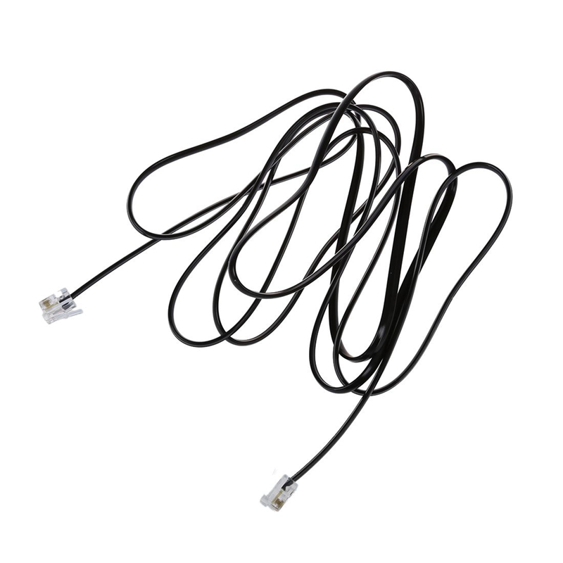 1 pièces Rj11 6P4C câble téléphonique cordon Modem Adsl 2 mètres & 2 pièces blanc 6P2C Rj11 mâle à mâle 5Mm largeur câble téléphonique 1 M 3.3Ft