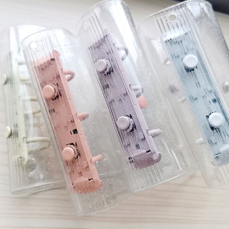 3 Rings Loose-leaf Shell Binder Cover Photo Album Cover Notebook Cover Photo Organizer School Stationery Mini Pocket