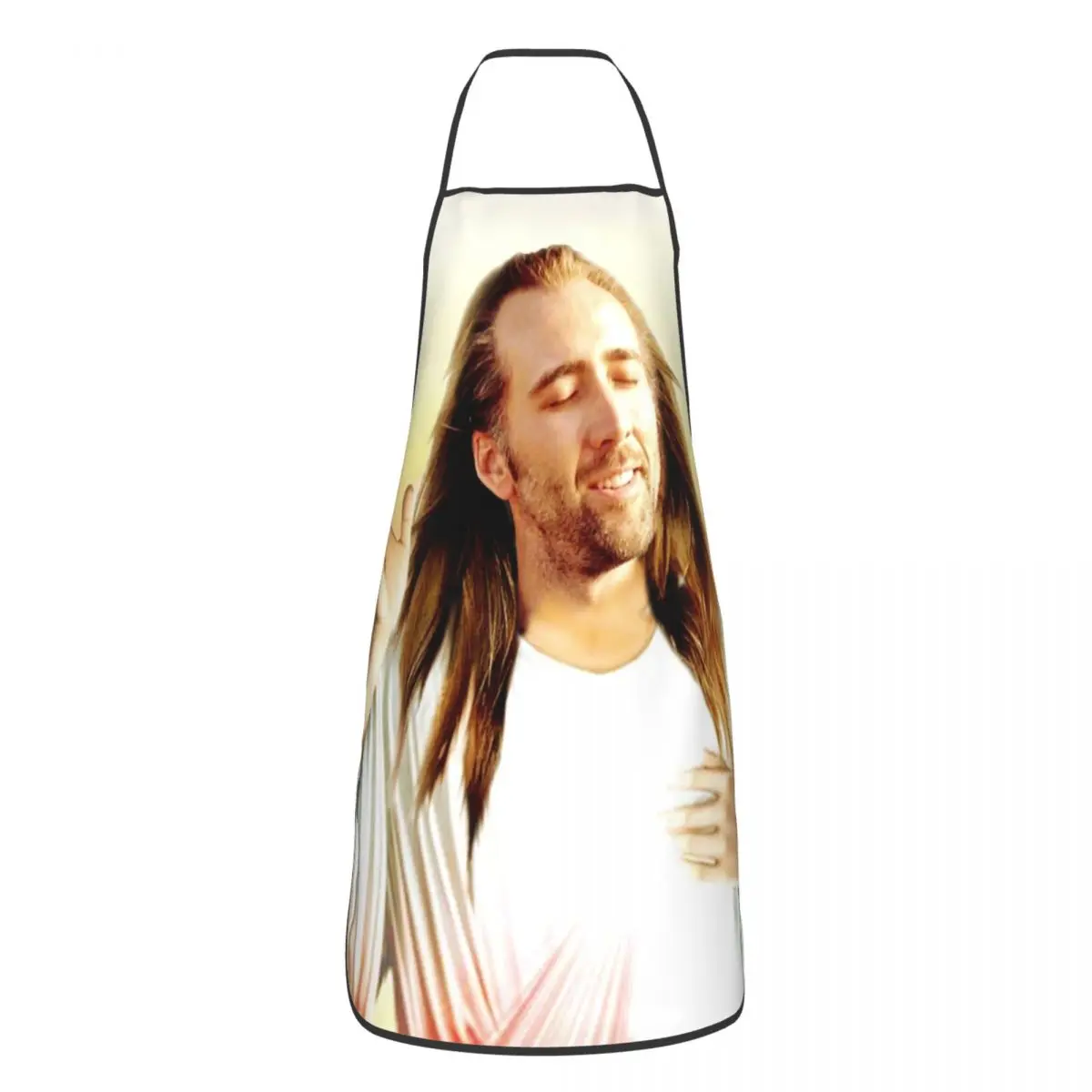 Nicolas Cage Rabbit Apron Women Men Unisex Bib Funny Meme Cooking Kitchen Tablier Cuisine Chef Baking: Burgundy