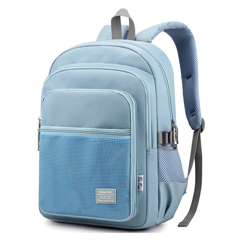 Mochilas escolares de gran capacidad para niños, mochilas escolares para grados 3-6, mochilas de nailon para niñas, mochilas escolares: Sky blue