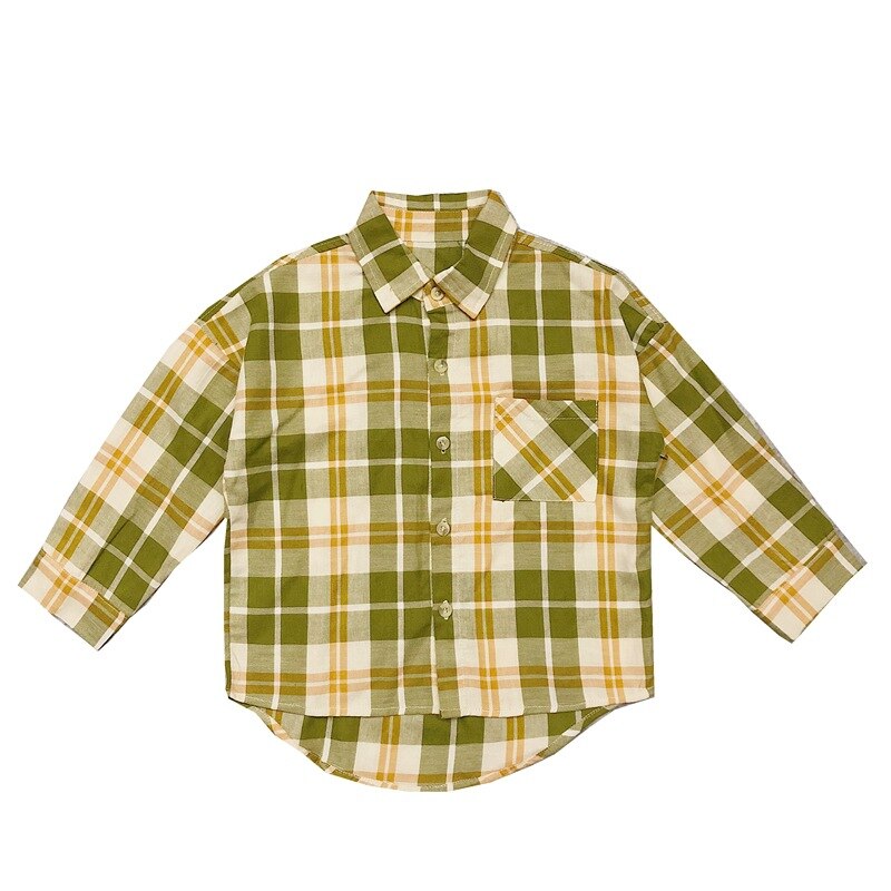 Frühling Childrenswear freundlicher Baumwolle Langarm Raster Hemd lässig Shirt langarm Shirt