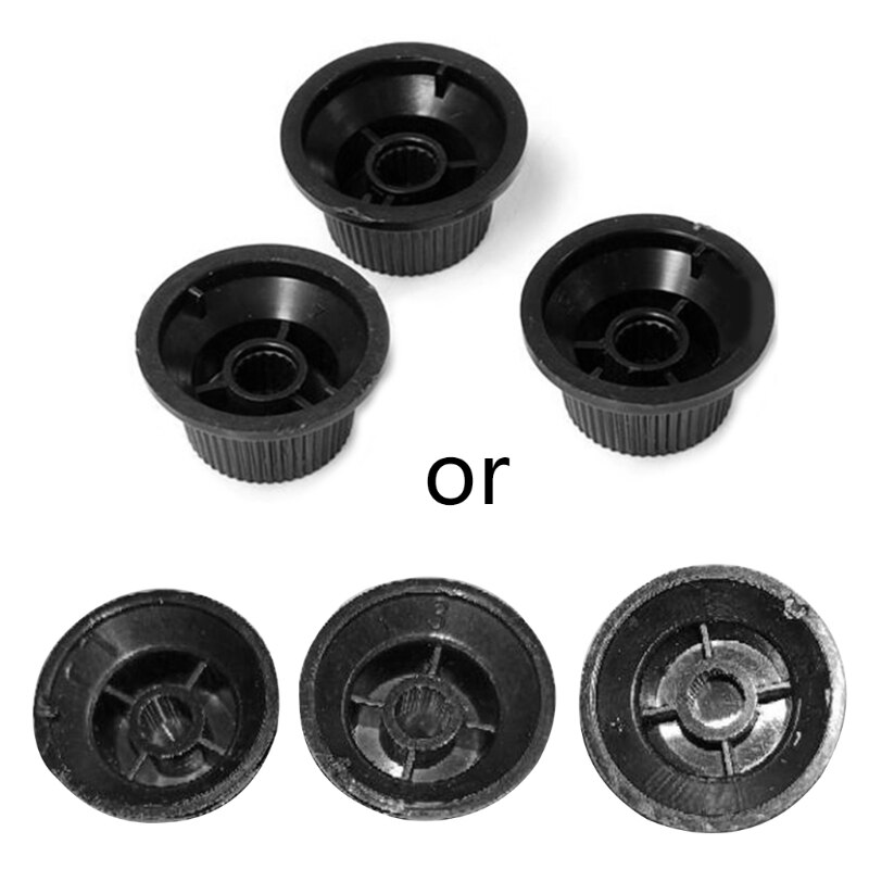 1 Volume 2 Tone Knop Knop Elektrische Gitaar Potentiometer Cap Hoed Voor Fd Onderkant Zwart