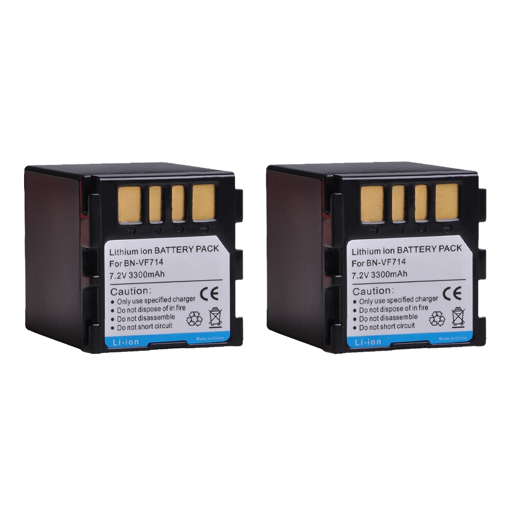 2x 3300 mah bn -vf714 batteri + led usb laddare för jvc bn -vf707,  bn -vf707u bnvf 707,vf707 bn-vf714 bn-vf733 gr-d240 batterier: 2 batterier