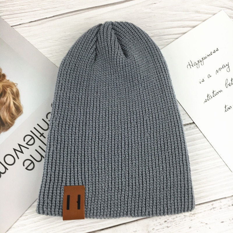 Baby Hoed Voor 3T Kinderen Kids Gebreide Cap Haak Solid Mutsen Jongens Meisjes Hoeden Hoofddeksels Peuter Kids Caps Accessoires: gray