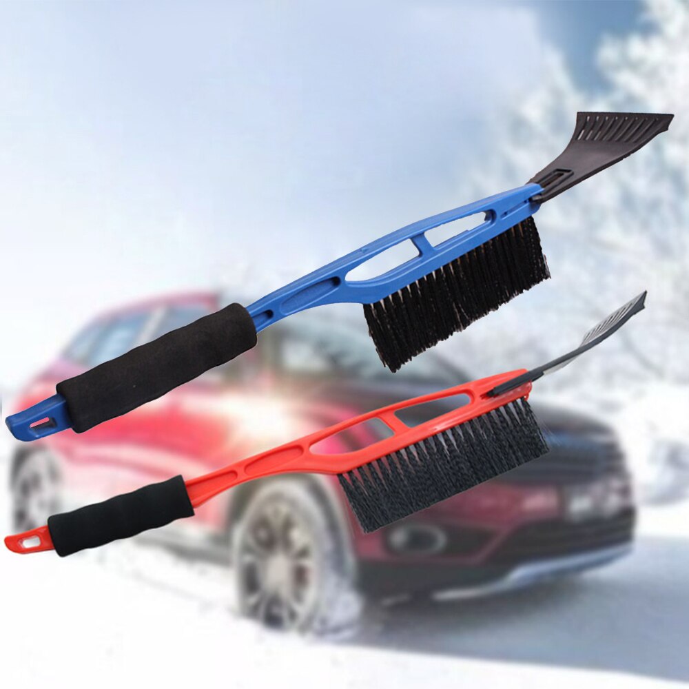 2-in-1 Car Ice Scraper Snow Remover Shovel Brush Window Windscreen Windshield Deicing Cleaning Scraping Tool