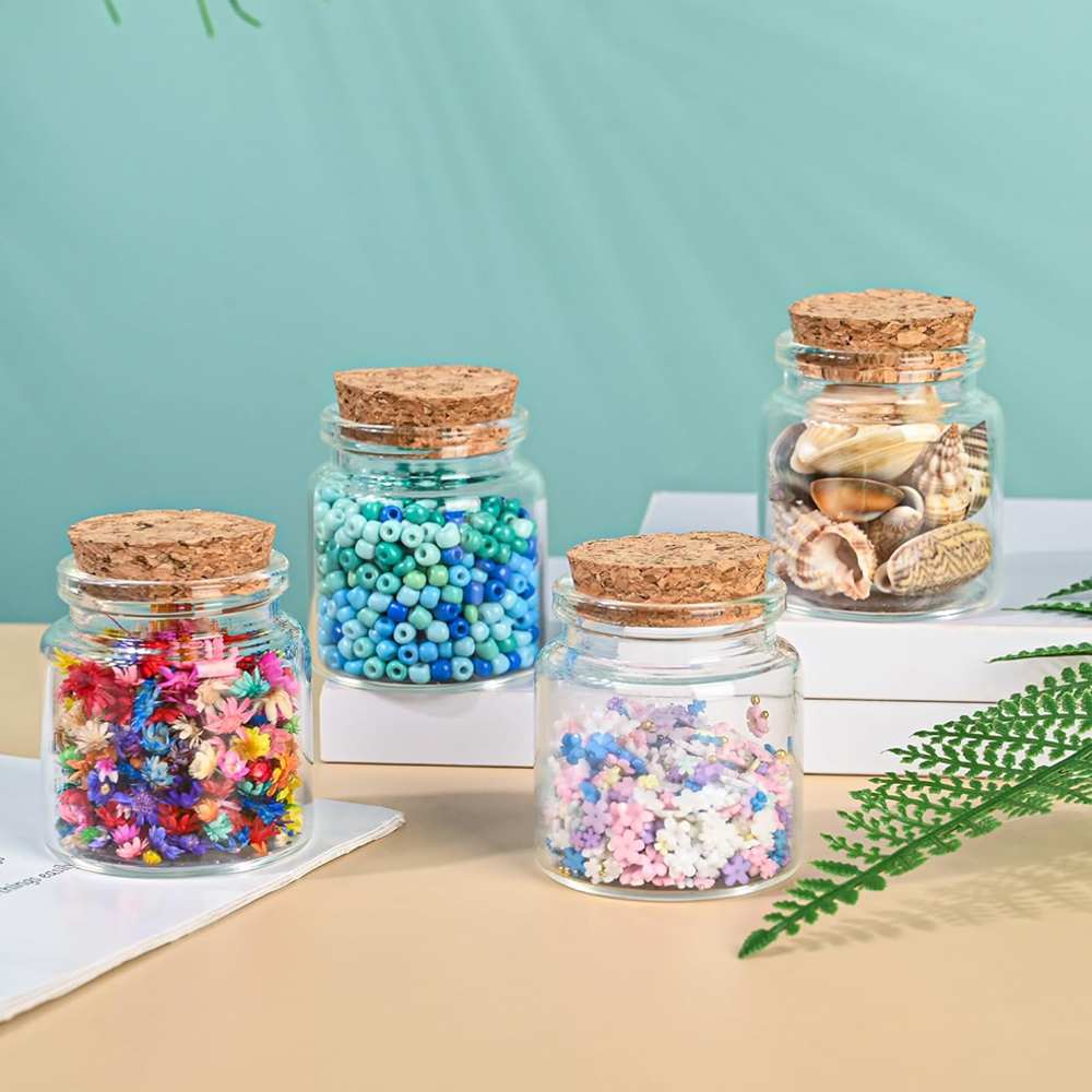 50ml Small Empty Glass Bottle with Cork Stopper Storage,Small Glass Bottle Jars for DIY Art Crafts Projects Decoration Party