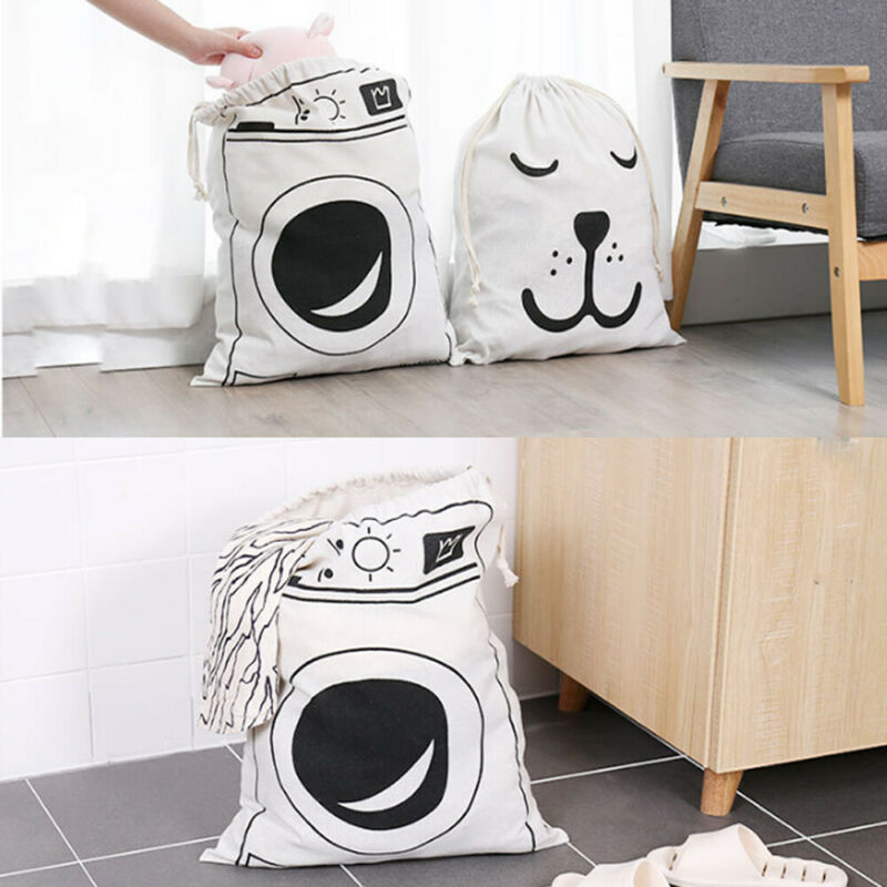 58x48CM Cotton Linen Drawstring Sack Bag Food Clothes Outdoor Travel Storage Hand Bag Sundries Vaccum Compressed Laundry Bag