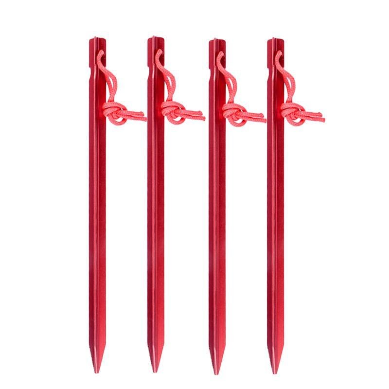 4 Stuks Outdoor 23Cm Ultralichte Aluminium Nagels Camping Haringen Tent Stake Nagels Voor Outdoor Camping picknick: Red