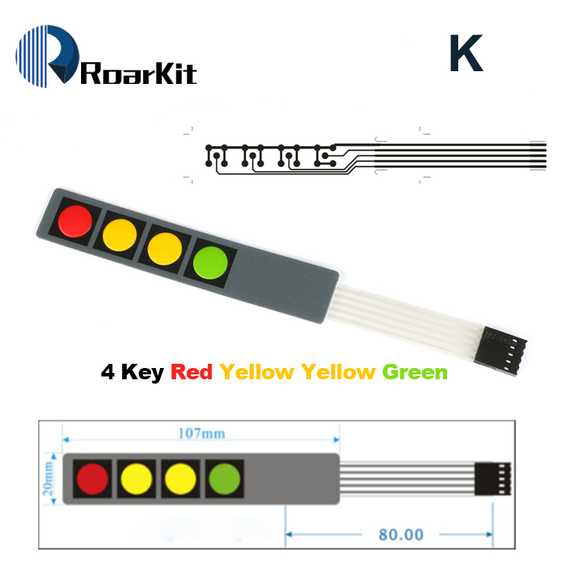 1*2 3 4 5 tastknapper membranbryter 3*4 4 x 5 matrix array tastatur 1 x 6 tastatur med led kontrollpanel pad gjør-det-selv-sett for arduino: K