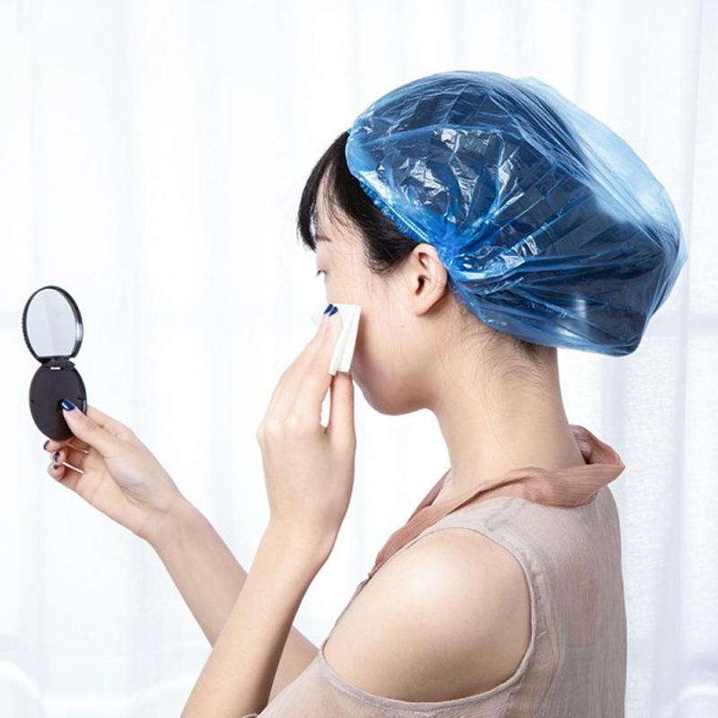 10 pz/pacco Usa E Getta Cuffia per la doccia Cappello Prodotti per Il Bagno del Salone di Capelli costume Da Bagno Elastico Vasca Da Bagno Doccia Chiaro cappucci uno-spento cappucci Hotel j0O1
