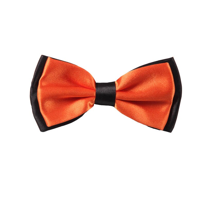 Adult Bowtie Classic Man Wedding Party Formal Satin Silk Multicolor Adjust Neck Bow tie style Clip-On: Orange