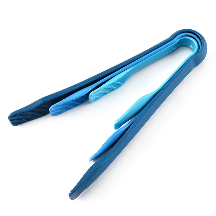 3Pcs/set Kitchen Food Tongs Multiple size Plastic Salad Bacon Steak Clamp Tongs Children Mini Home Food Bread Clip Tools Gadget